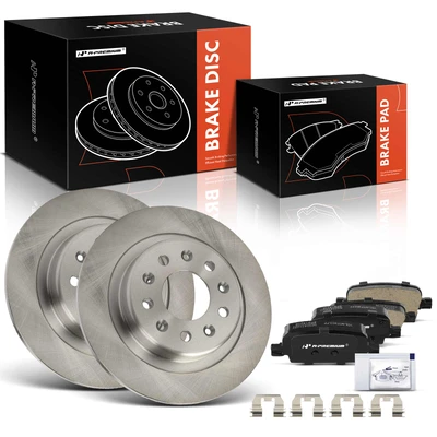 6 Pcs Rear Disc Brake Rotors & Ceramic Brake Pads