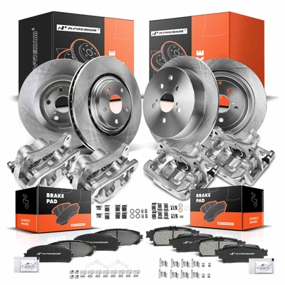 16 Pcs Front & Rear Disc Brake Rotors & Ceramic Brake Pads & Brake Calipers