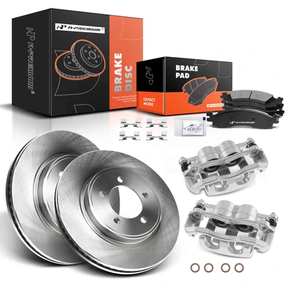 8 Pcs Front Disc Brake Rotors & Ceramic Brake Pads & Brake Calipers