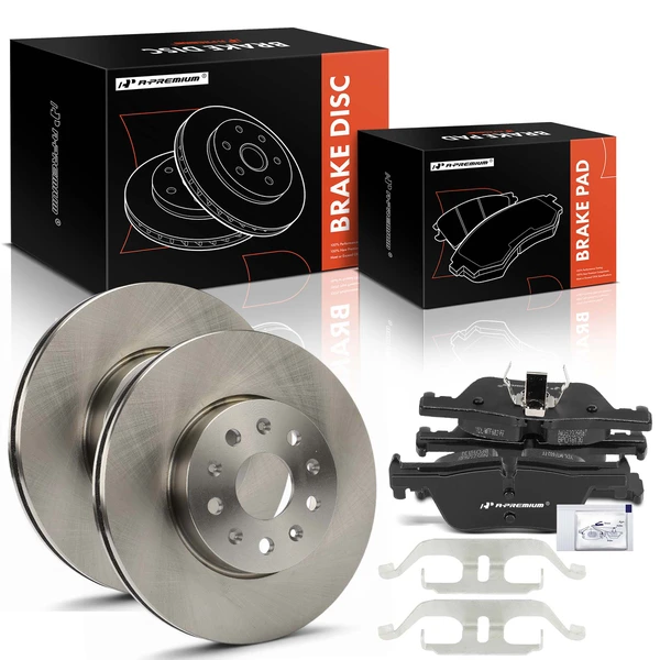 2016-2020 2022 Chevrolet Camaro Disc Brake Rotors and Ceramic Pads Kit, 6 Pcs, Front Driver & Passenger, A-Premium, APBRPR2007