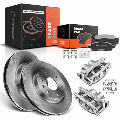 8 Pcs Front Disc Brake Rotors & Ceramic Brake Pads & Brake Calipers