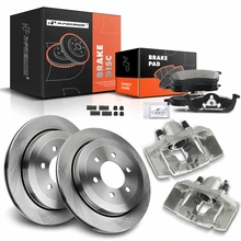 8 Pcs Rear Disc Brake Rotors & Ceramic Brake Pads & Brake Calipers