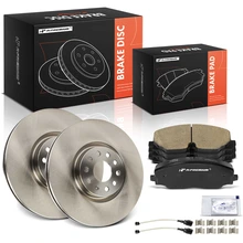 2018-2022 Volkswagen Atlas Brake Rotor and Pad Kit, 6 Pcs, Front Driver & Passenger, A-Premium, APBRPR1930