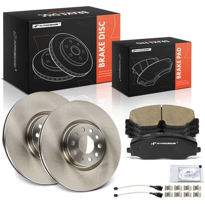 6 Pcs Front Disc Brake Rotors & Ceramic Brake Pads