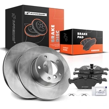 2001-2003 BMW 525i Disc Brake Rotors and Ceramic Pads Kit, 6 Pcs, Front Driver & Passenger, A-Premium, APBRPR1299