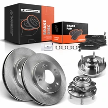 8 Pcs Front Disc Brake Rotors & Ceramic Brake Pads & Hub Bearings for 1995-1998 Eagle Talon