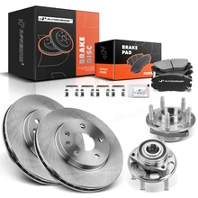 8 Pcs Front Disc Brake Rotors & Ceramic Brake Pads & Hub Bearings