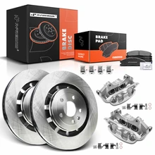 8 Pcs Front Disc Brake Rotor & Pads + Brake Caliper