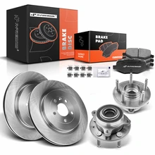 8 Pcs Rear Disc Brake Rotors & Pads + Hub Bearing