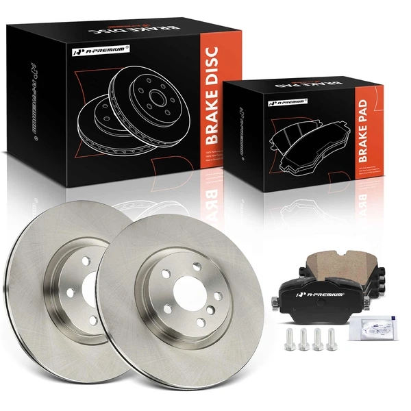 2016-2022 BMW X1 Disc Brake Rotors and Ceramic Pads Kit, 6 Pcs, Front Driver & Passenger, A-Premium, APBRPR1932