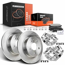 8 Pcs Rear Disc Brake Rotor & Pads + Brake Caliper