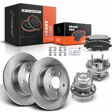Disc Brake Rotors and Ceramic Pads Kit with Calipers, 8 Pcs, Rear Driver & Passenger, A-Premium, APBRPR781