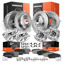 16 Pcs Front & Rear Disc Brake Rotors & Ceramic Brake Pads & Brake Calipers