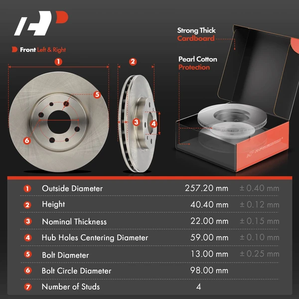 Disc Brake Rotors and Ceramic Pads Kit, 12 Pcs, Front & Rear, A-Premium, APBRPR1936