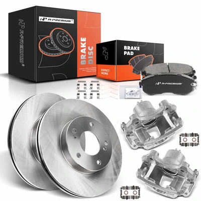 8 Pcs Front Disc Brake Rotors & Ceramic Brake Pads & Brake Calipers