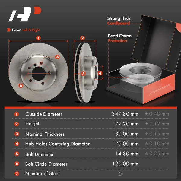 Disc Brake Rotors and Ceramic Pads Kit, 12 Pcs, Front & Rear, A-Premium, APBRPR1935