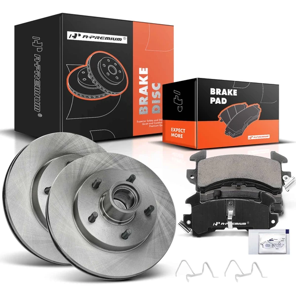 1991-1994 Chevrolet S10 Blazer Disc Brake Rotors and Ceramic Pads Kit, 6 Pcs, Front Driver & Passenger, A-Premium, APBRPR1078