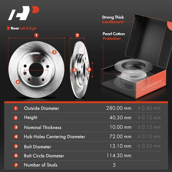 16-PC Brake Rotor + Brake Pad + Brake Caliper, Front & Rear, 1-Piston, A-Premium APBRPR2005