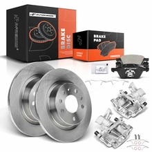 8 Pcs Rear Disc Brake Rotors & Ceramic Brake Pads & Brake Calipers for 2010 Saab 9-3X
