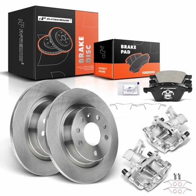 8 Pcs Rear Disc Brake Rotors & Ceramic Brake Pads & Brake Calipers