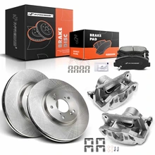 8 Pcs Front Disc Brake Rotors & Ceramic Brake Pads & Brake Calipers for 2008-2011 Honda Accord