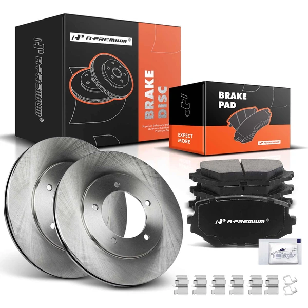 2002-2004 Suzuki XL-7 Disc Brake Rotors and Ceramic Pads Kit, 6 Pcs, Front Driver & Passenger, A-Premium, APBRPR863
