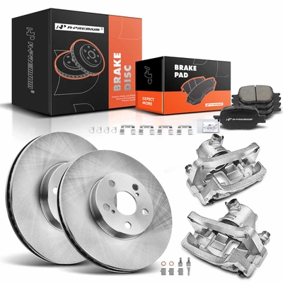 8 Pcs Rear Disc Brake Rotors & Pad + Brake Caliper