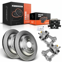 8 Pcs Rear Disc Brake Rotors & Ceramic Brake Pads & Brake Calipers