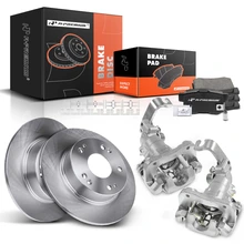 8 Pcs Rear Disc Brake Rotors & Ceramic Brake Pads & Brake Calipers