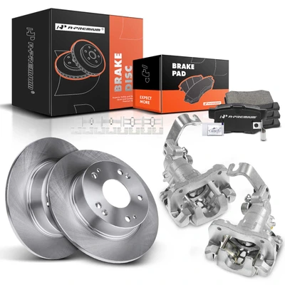 8 Pcs Rear Disc Brake Rotors & Ceramic Brake Pads & Brake Calipers