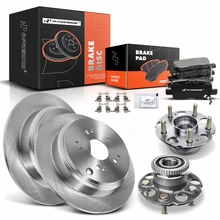 8 Pcs Rear Disc Brake Rotors & Ceramic Brake Pads & Hub Bearings for 2002-2004 Honda Odyssey