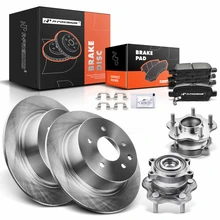 8 Pcs Rear Brake Rotor & Brake Pads + Wheel Hub Bearing