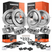 16 Pcs Front & Rear Disc Brake Rotors & Ceramic Brake Pads & Brake Calipers