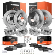 16 Pcs Front & Rear Disc Brake Rotors & Ceramic Brake Pads & Brake Calipers