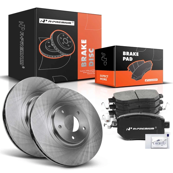 2003-2005 INFINITI FX45 Disc Brake Rotors and Ceramic Pads Kit, 6 Pcs, Front Driver & Passenger, A-Premium, APBRPR878
