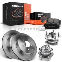 8 Pcs Rear Disc Brake Rotors & Ceramic Brake Pads & Hub Bearings