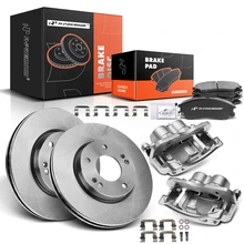 8 Pcs Front Disc Brake Rotors & Ceramic Brake Pads & Brake Calipers for Hyundai Santa Fe