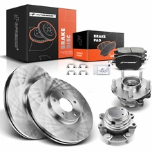 8 Pcs Front Disc Brake Rotors & Ceramic Brake Pads & Hub Bearings