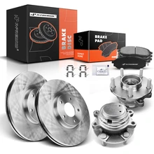 8 Pcs Front Disc Brake Rotors & Ceramic Brake Pads & Hub Bearings