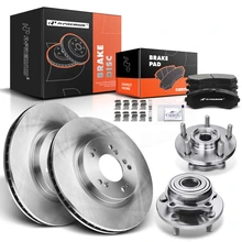 8 Pcs Front Disc Brake Rotors & Ceramic Brake Pads & Hub Bearings