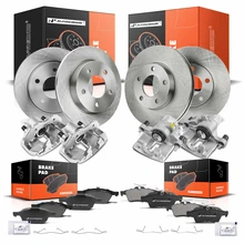 16 Pcs Front & Rear Disc Brake Rotors & Ceramic Brake Pads & Brake Calipers