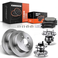 8 Pcs Rear Disc Brake Rotors & Ceramic Brake Pads & Hub Bearings