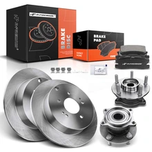 8 Pcs Rear Disc Brake Rotors & Ceramic Brake Pads & Hub Bearings for 2004-2008 2010-2011 Mitsubishi Endeavor