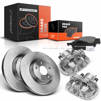 8 Pcs Front Disc Brake Rotors & Ceramic Brake Pads & Brake Calipers