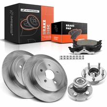 8 Pcs Rear Disc Brake Rotors & Ceramic Brake Pads & Hub Bearings