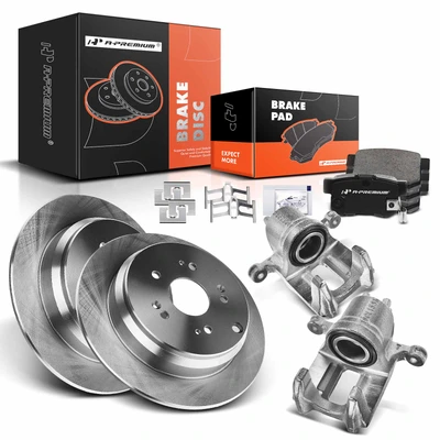 8 Pcs Rear Disc Brake Rotors & Ceramic Brake Pads & Brake Calipers