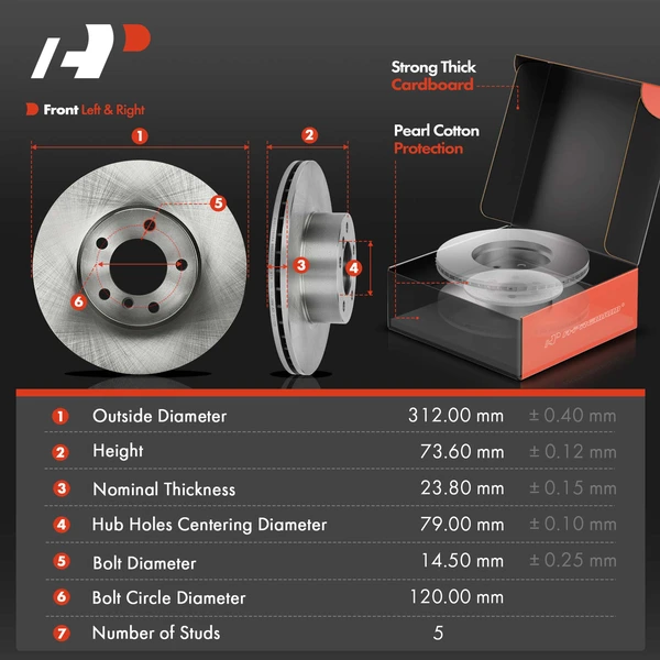 Disc Brake Rotors and Ceramic Pads Kit, 12 Pcs, Front & Rear, A-Premium, APBRPR1948