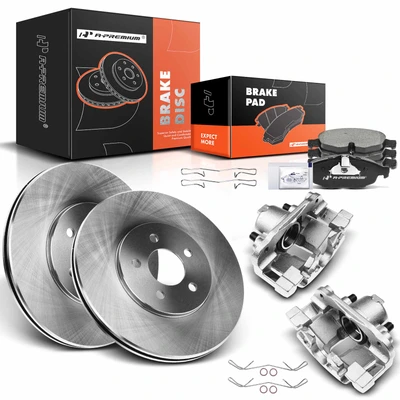 8 Pcs Front Disc Brake Rotors & Ceramic Brake Pads & Brake Calipers