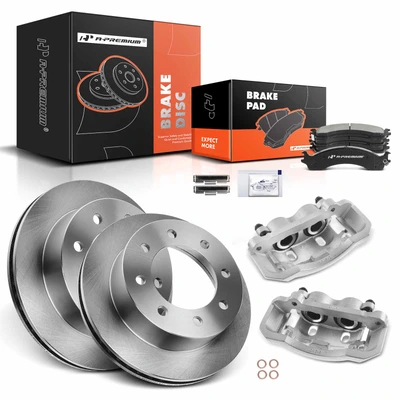 8 Pcs Front Disc Brake Rotors & Ceramic Brake Pads & Brake Calipers