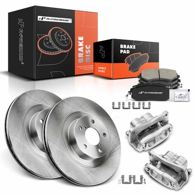 8 Pcs Front Disc Brake Rotors & Ceramic Brake Pads & Brake Calipers